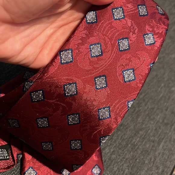 Christian Dior Monsieur Vintage Tie Burgundy Navy - Picture 4 of 4